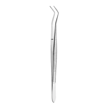 FLAGG, pinceta stomatologiczna, 16 cm, ryflowana rączka, nr 2, wygięta, smukła