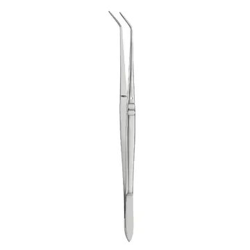 FLAGG, pinceta stomatologiczna, 16 cm, gładka rączka z wgłębieniem, nr 4, wygięta, smukła